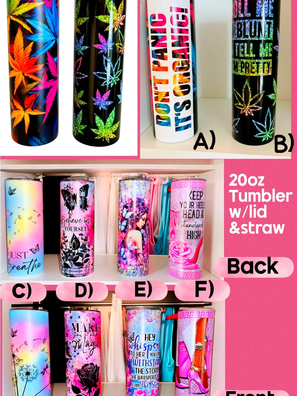 Custom-made 20oz Tumbler with Lid & Straw and gift box.